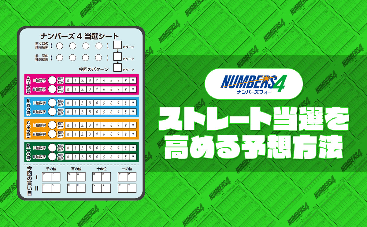 ナンバーズ4の攻略法でストレート当選を高める予想方法