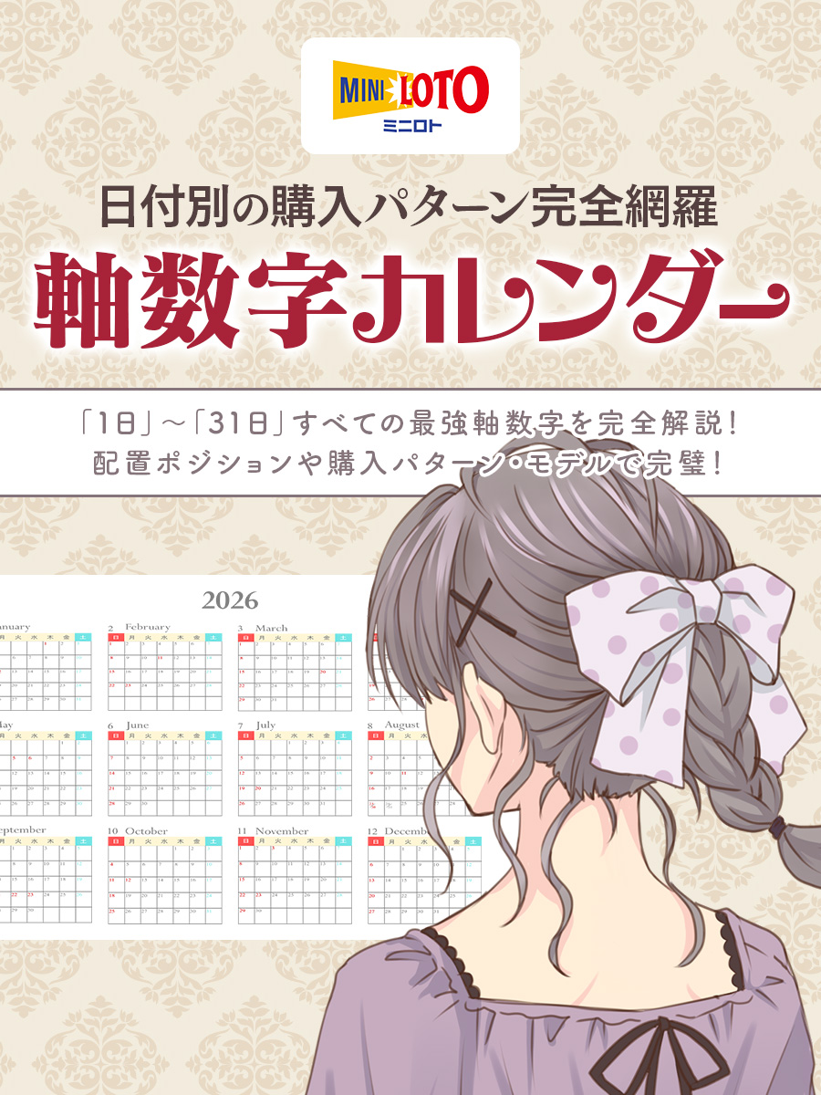 【ミニロト】軸数字カレンダーで日付別に購入パターンを網羅！